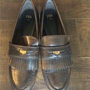 Zara Dark Brown Tassel Loafers for Men